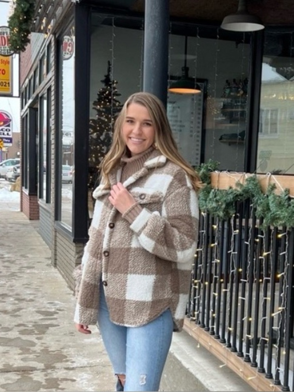 Women’s Plaid Plush Fall Jacket